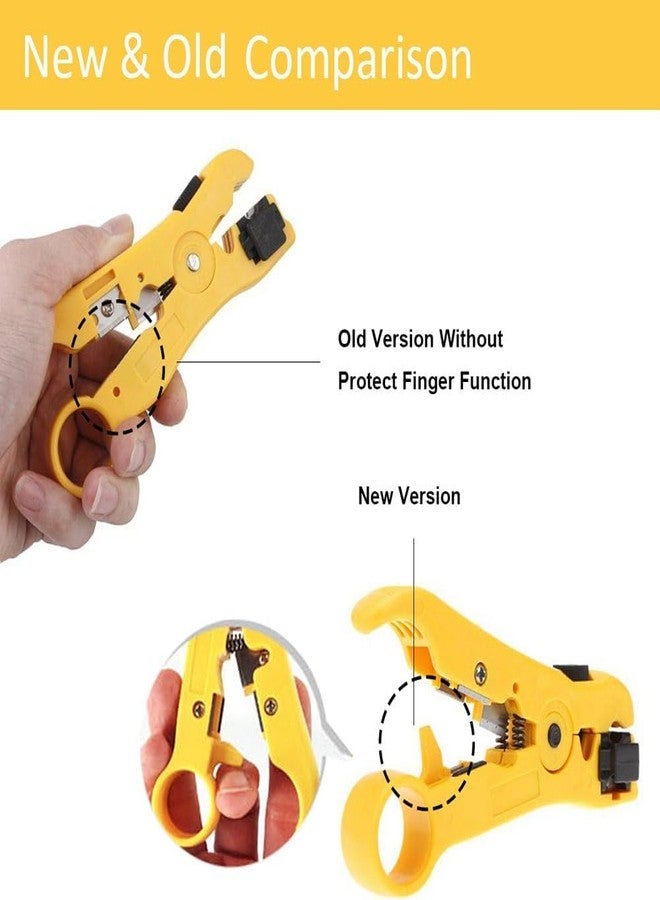 UPTODATETOOLS Universal Cable Stripper Cutter for Flat or Round UTP Cat5 Cat6 Wire Coax Coaxial Stripping Tool - Image 5